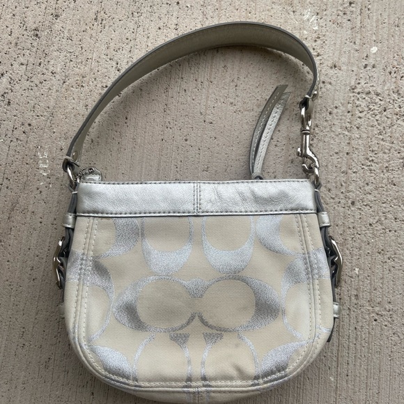 SOLD -Silver and White Coach purse - Picture 6 of 6